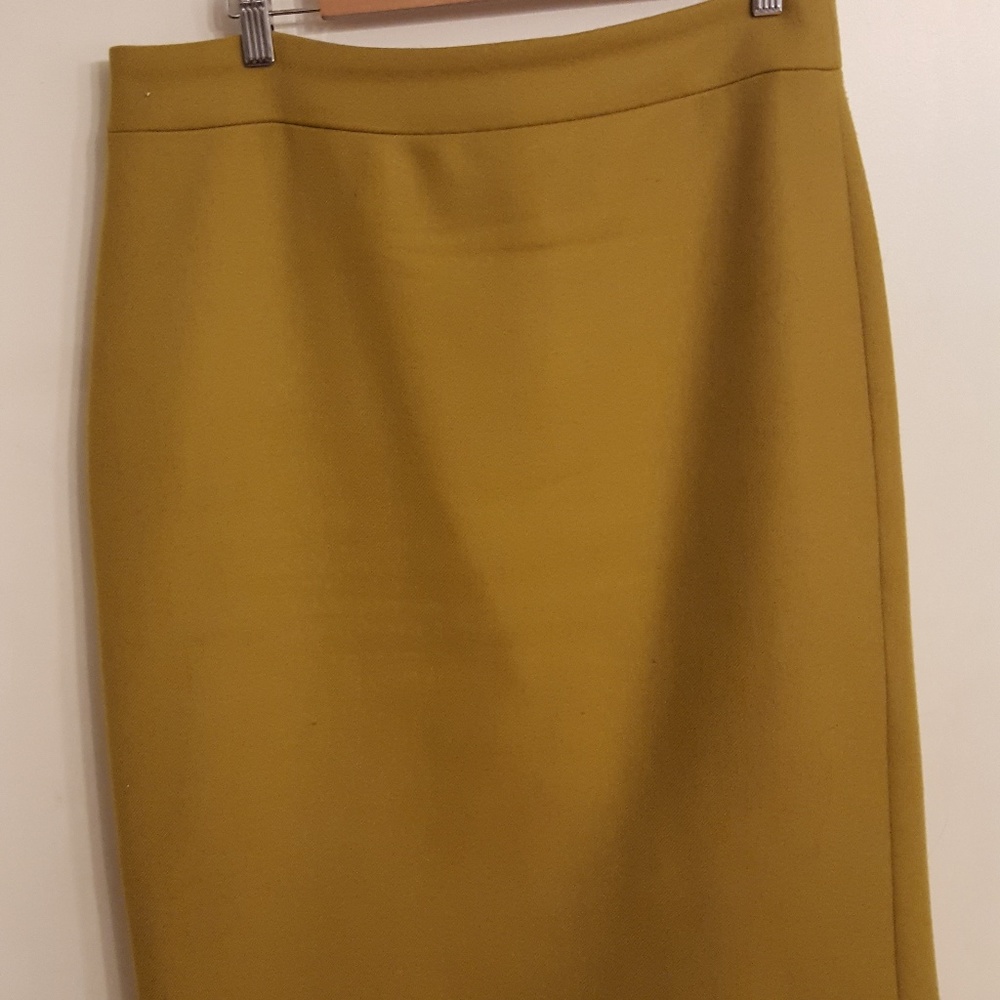 J. Crew mustard wool pencil skirt